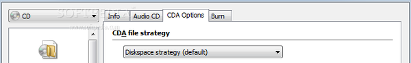 Showing Nero Burning ROM CDA options